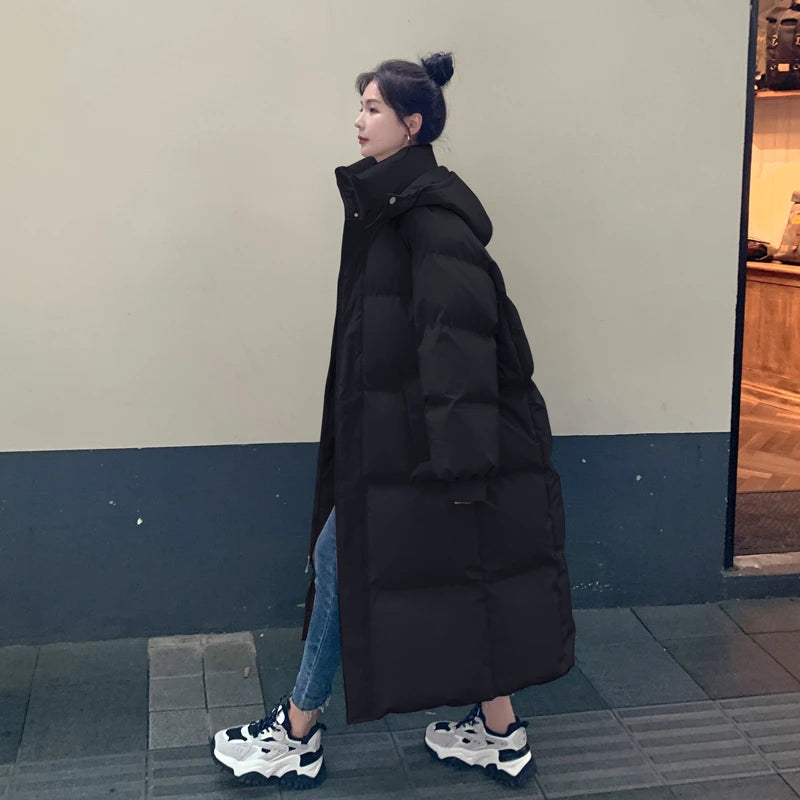 Women's winter mid-length puffer jacket