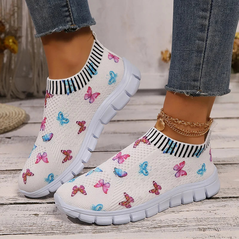 Breathable Lightweight Knit Slip-On Sneakers