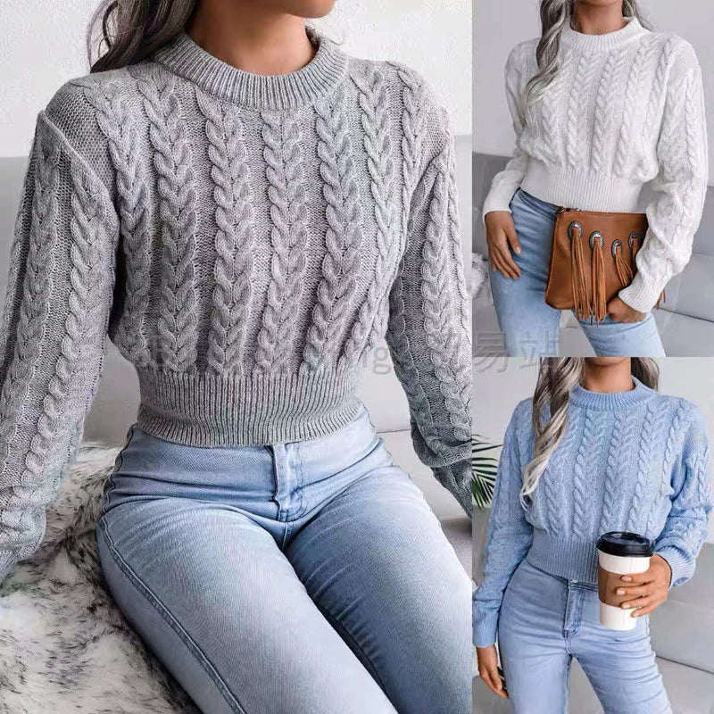 Knitted Crop Top Winter Basic Sweater