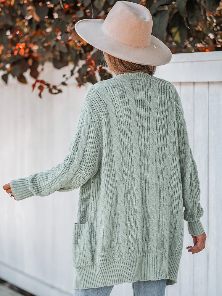 Women's trendy long sleeve casual vest