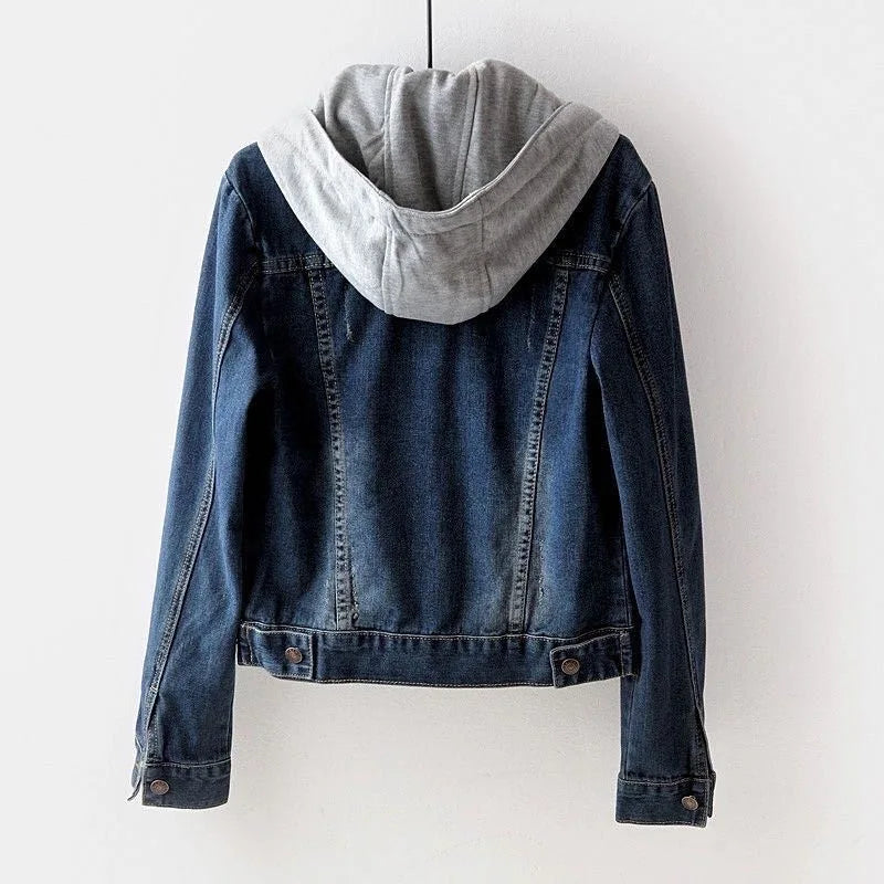 Women's denim hooded jacket
