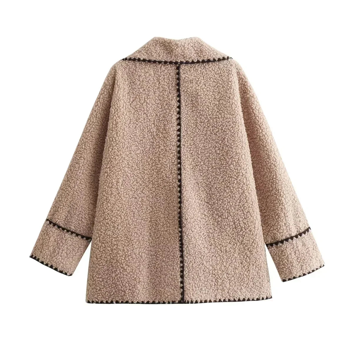 Women's casual coat for hidden button closure