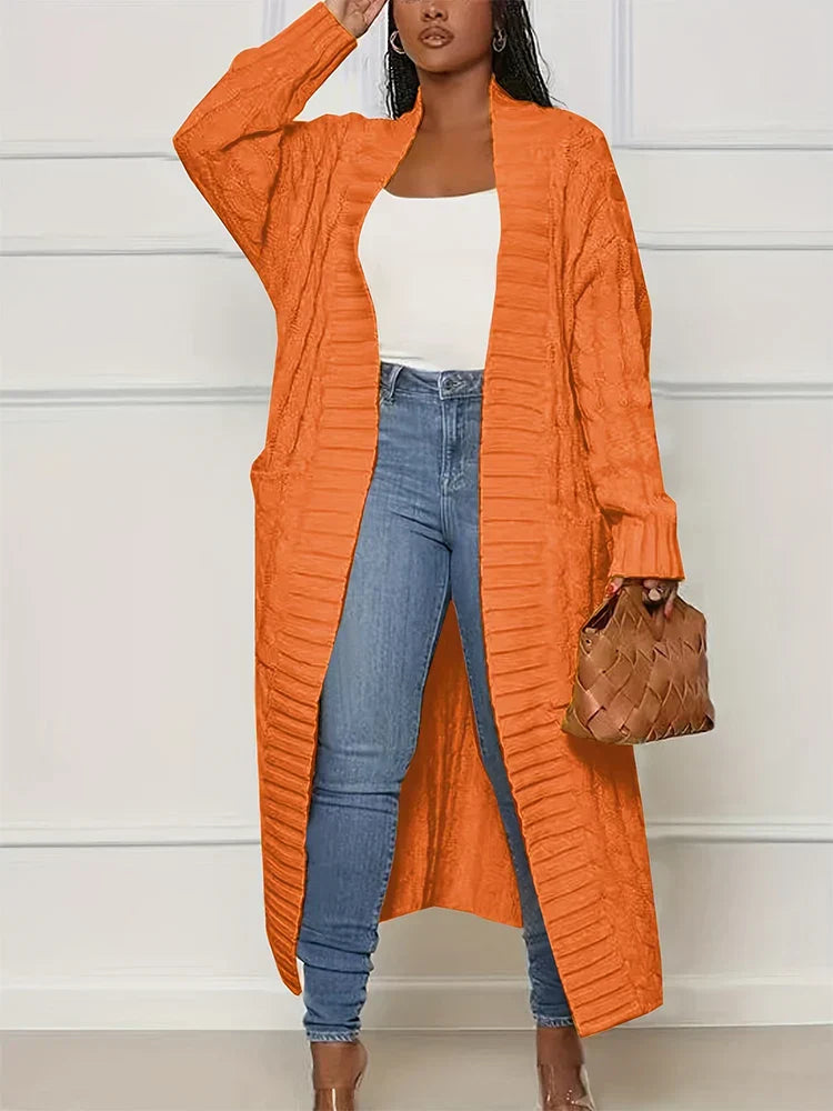 Women's knitted open cardigan
