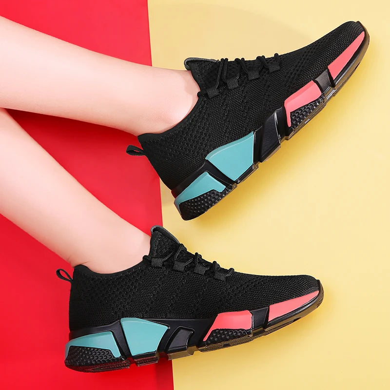 Women's Athletic Sneakers - Breathable Mesh - Lightweight Cushioning - Sporty Casual