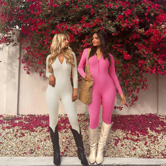 Long-Sleeve Bodycon Jumpsuit