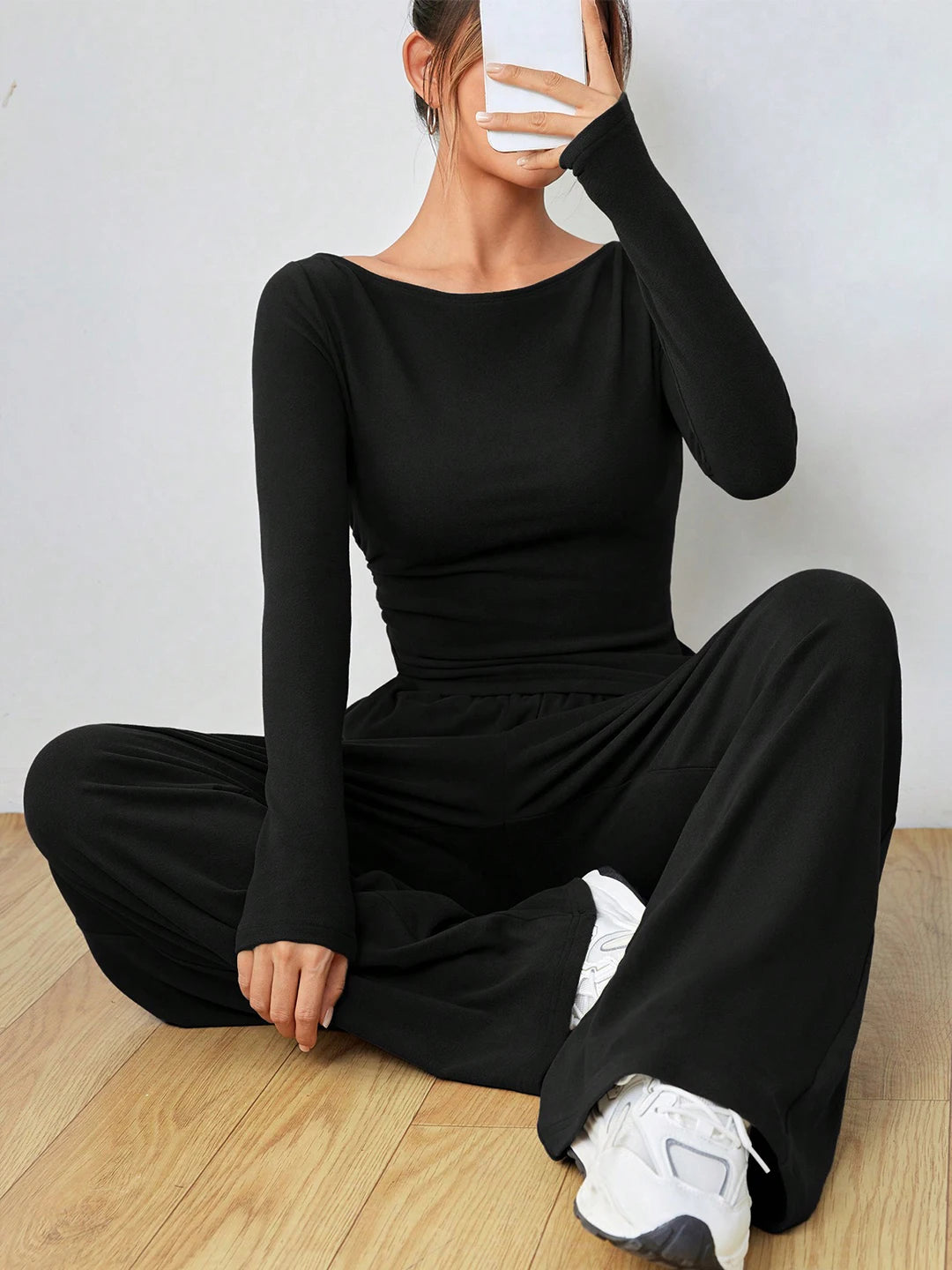 Women's flared tracksuit two-piece sets