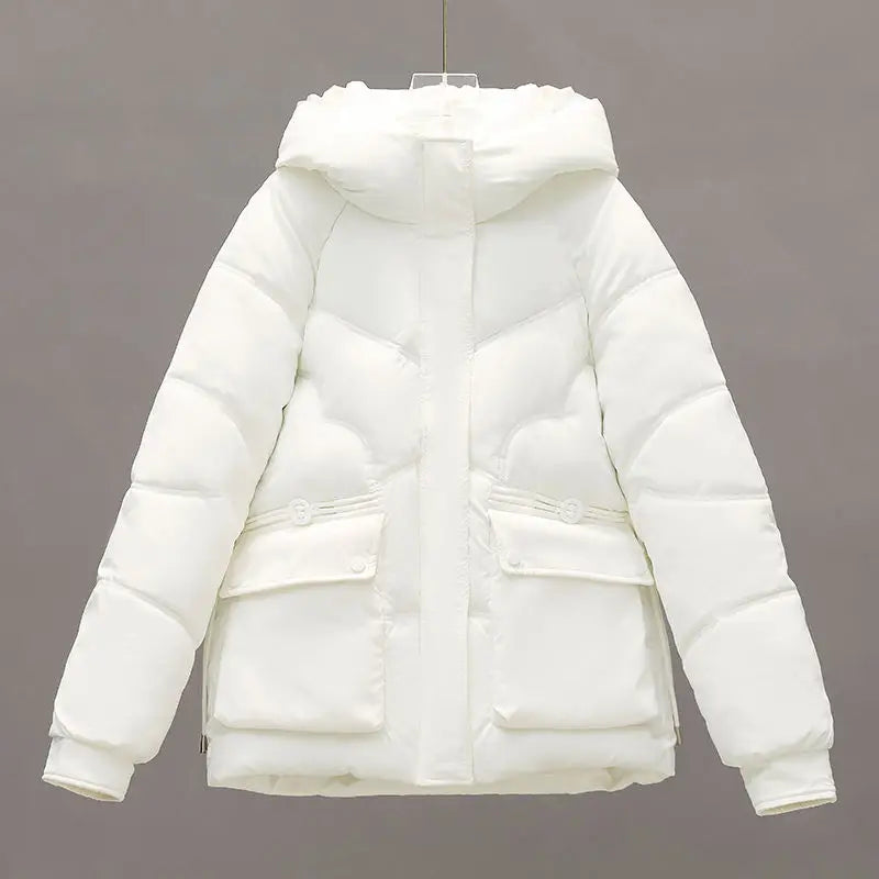 Women's winter long sleeve padded jacket with hood