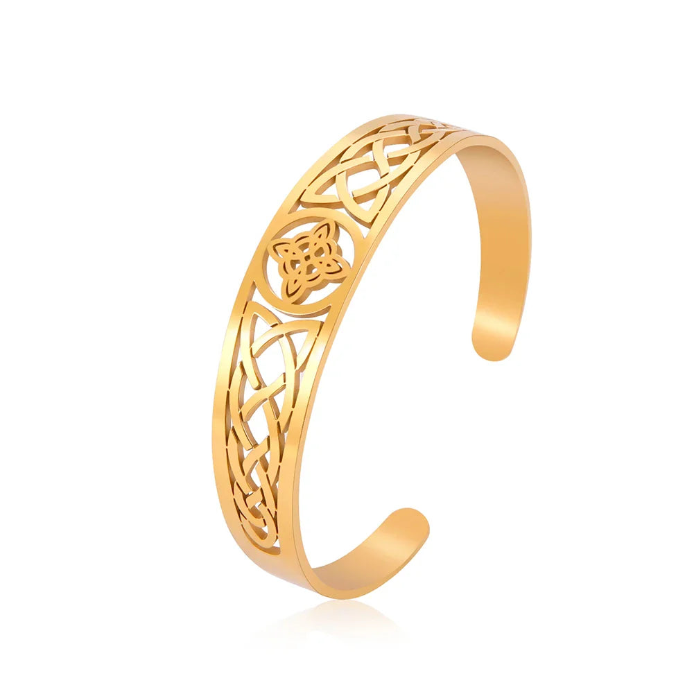 Titanium Steel Hollow Celtic Knot Bracelet