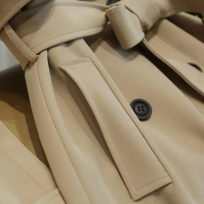 Women's double-breasted trench coat with belt