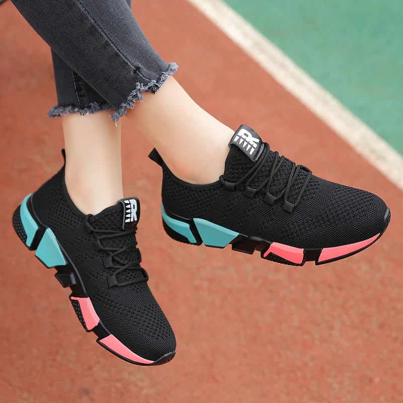 Women's Athletic Sneakers - Breathable Mesh - Lightweight Cushioning - Sporty Casual