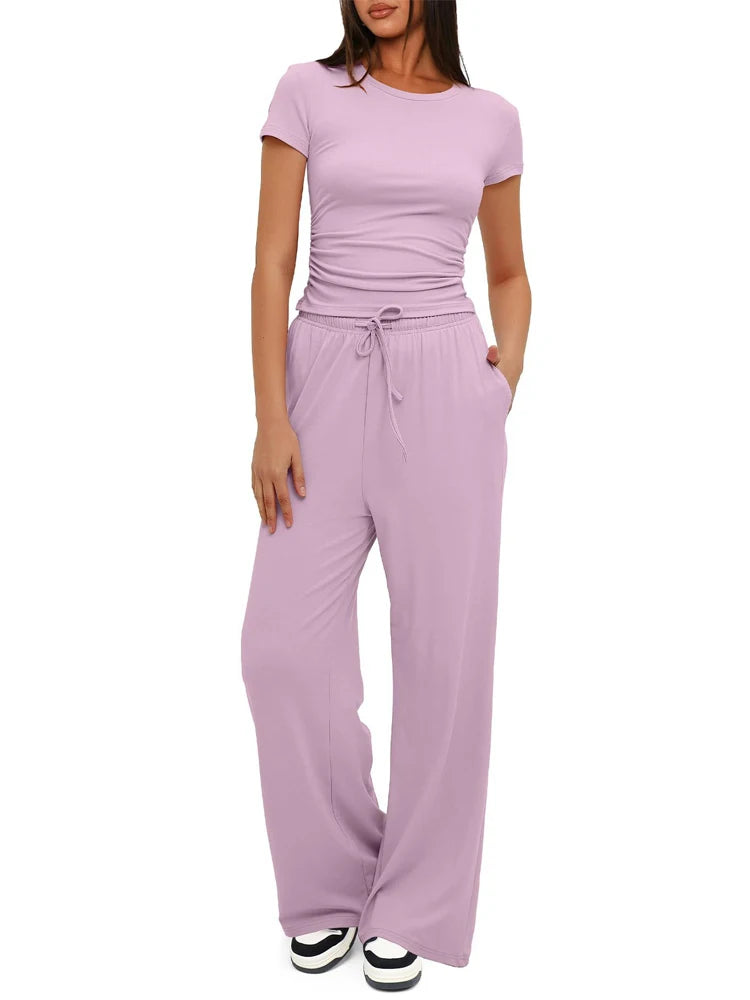 Women's casual tracksuit two pieces set