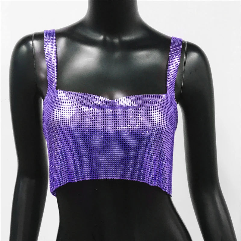 Stylish see-through camisole cropped top for women