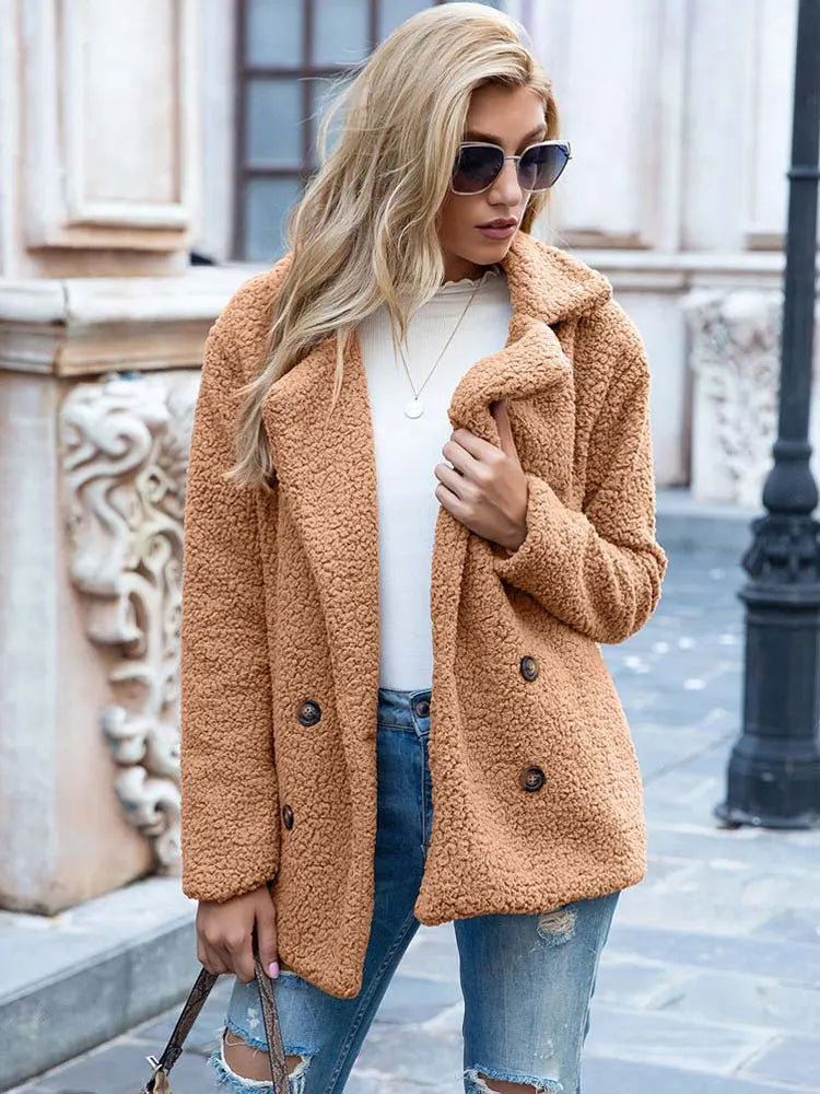 Women's oversized teddy coat