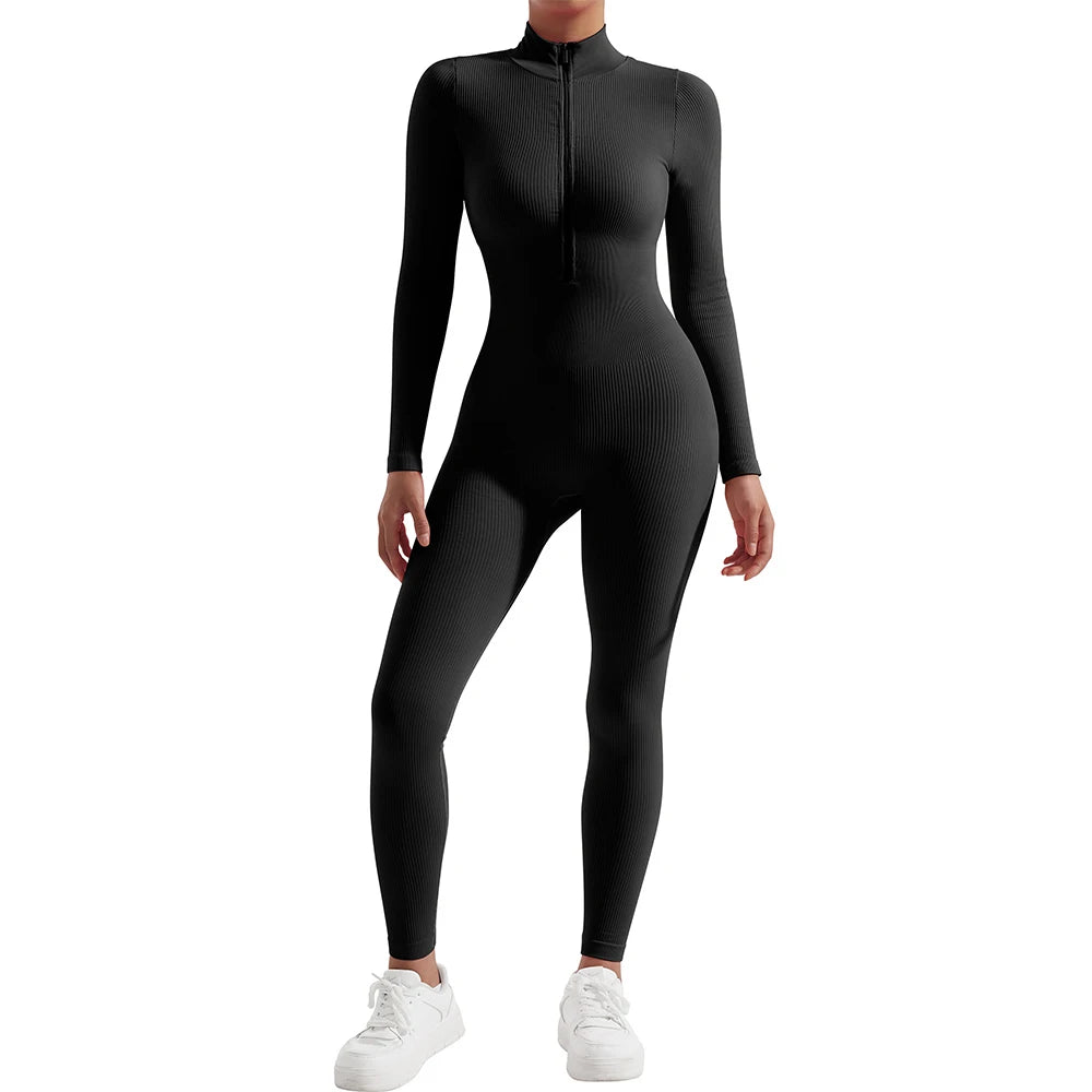 Women's long-sleeve bodycon jumpsuit