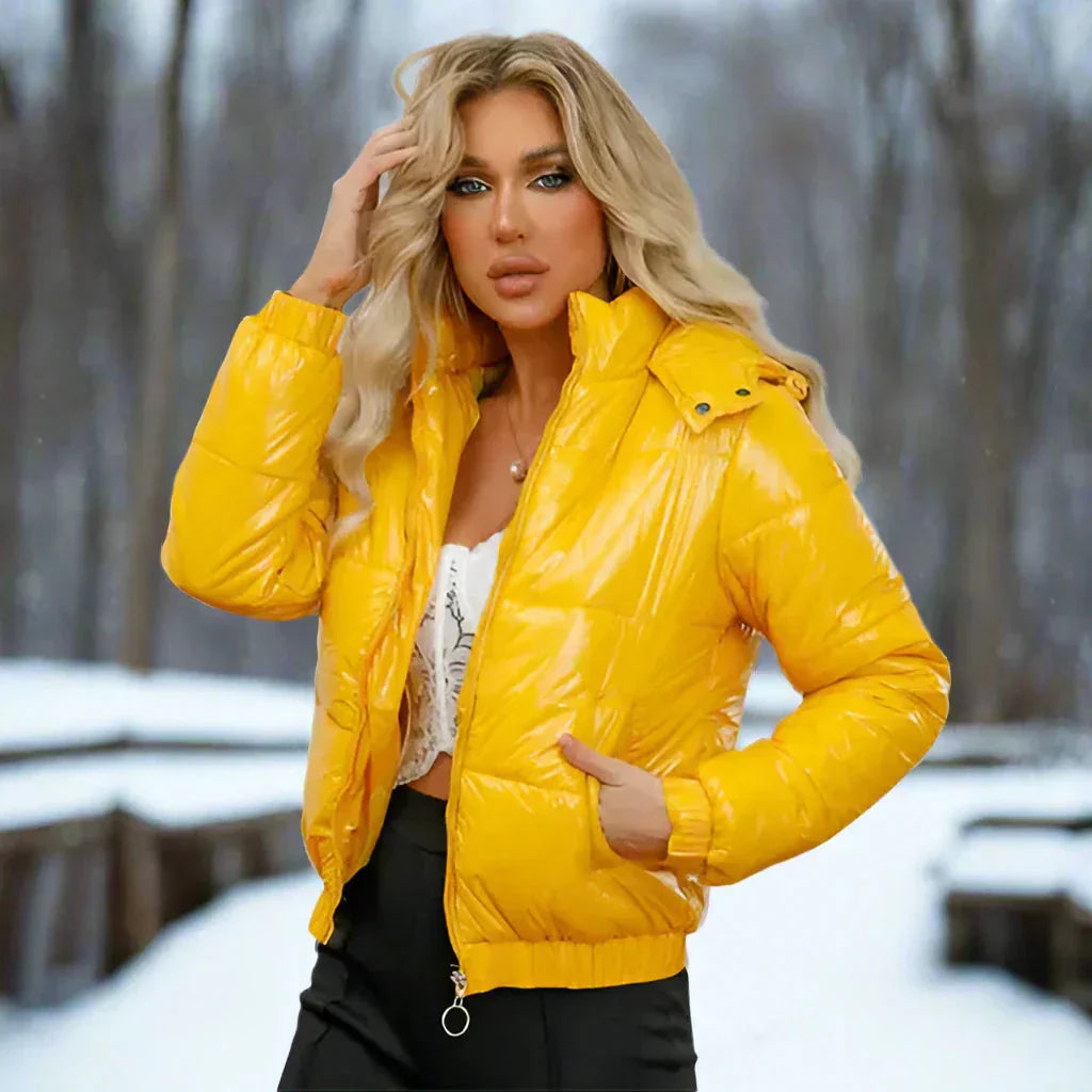 Women’s Puffer Jacket – Hooded Quilted Design – Relaxed Fit – Wind-Resistant Warmth