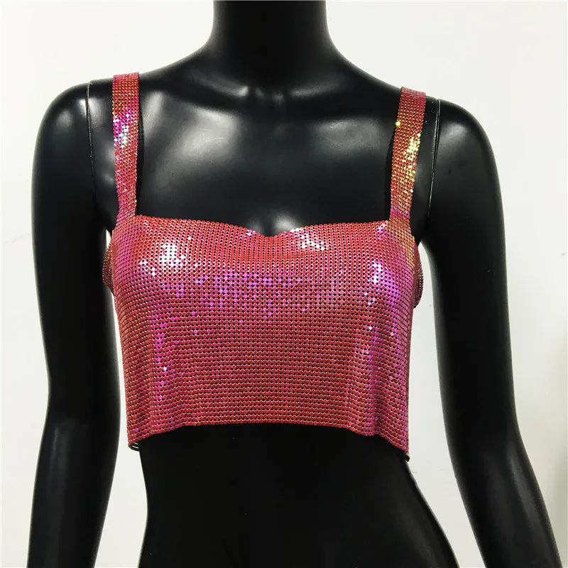 Stylish see-through camisole cropped top for women