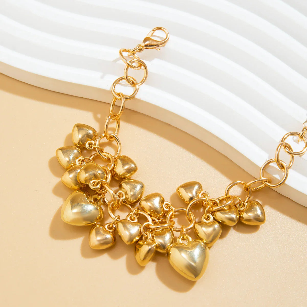 Marie - women's heart pendant chain bracelet