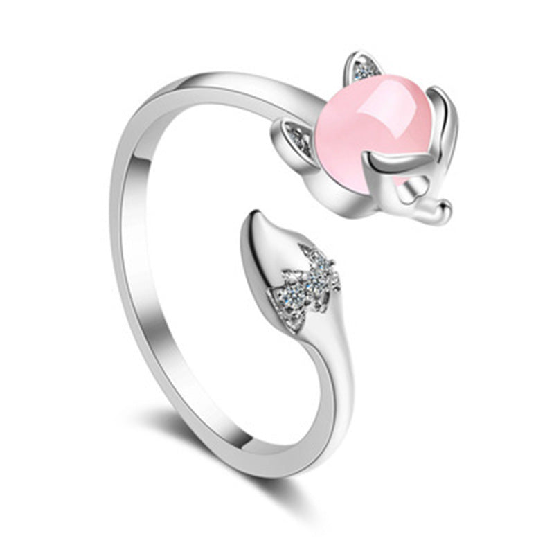 Sparkling Polished Adjustable Fox Ring