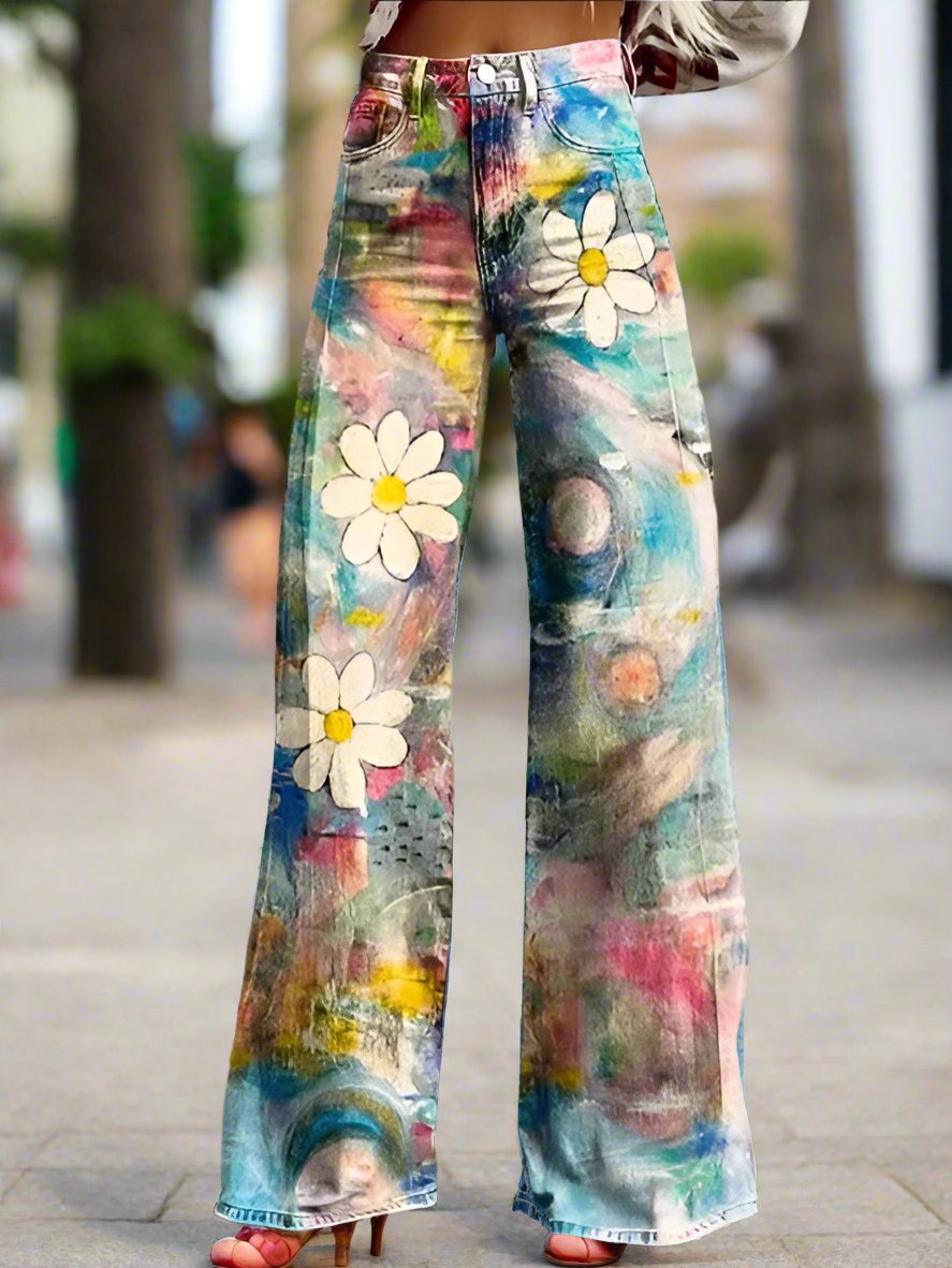 Women's dreamy daisy wide-leg pants