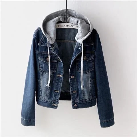 Women's denim hooded jacket