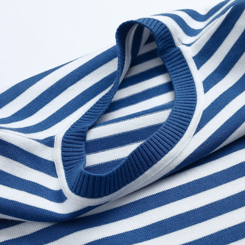 Women's round neck striped sweater