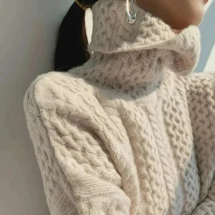 Women's long turtleneck sweater