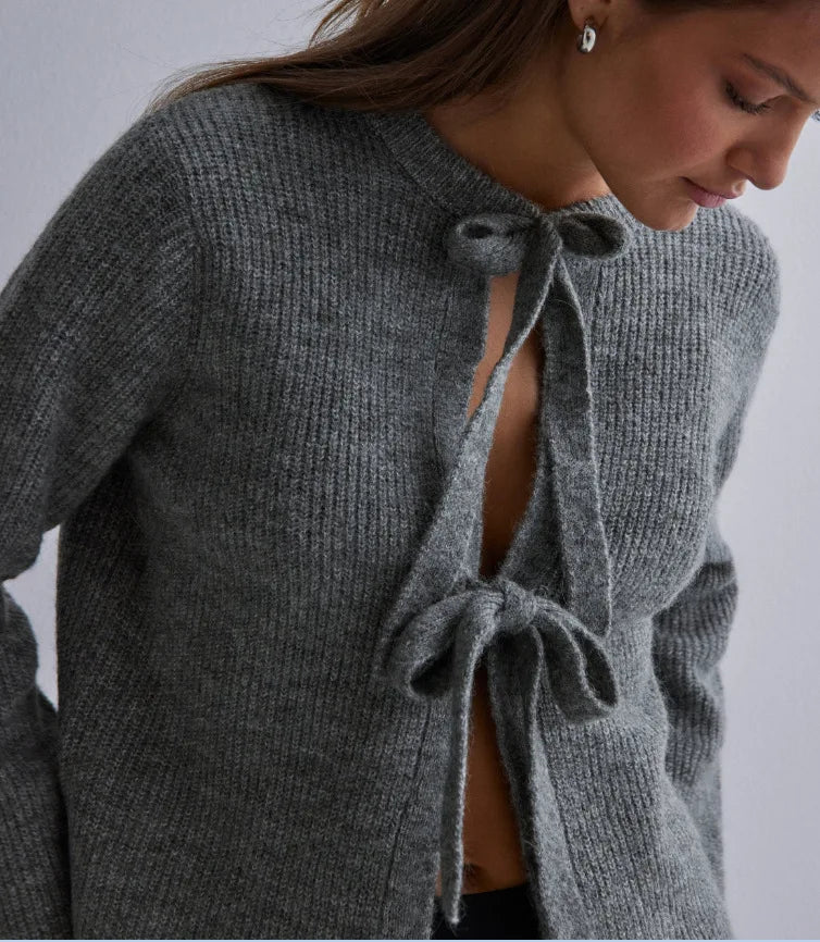 Women’s loose lace-up cardigan