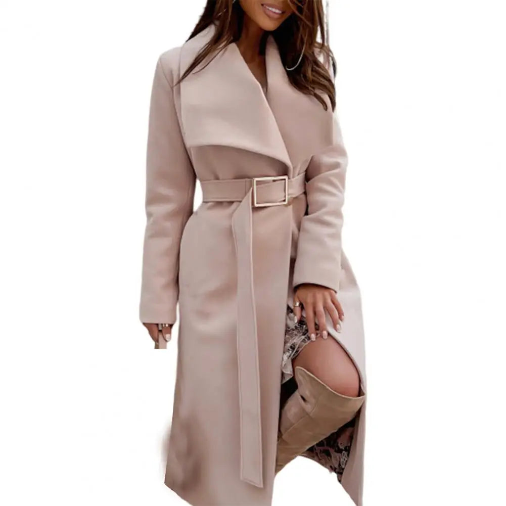 Women's thick tight wais winter overcoat