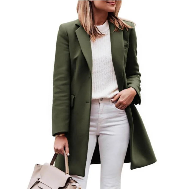 Women's wool blend trench coat with lining