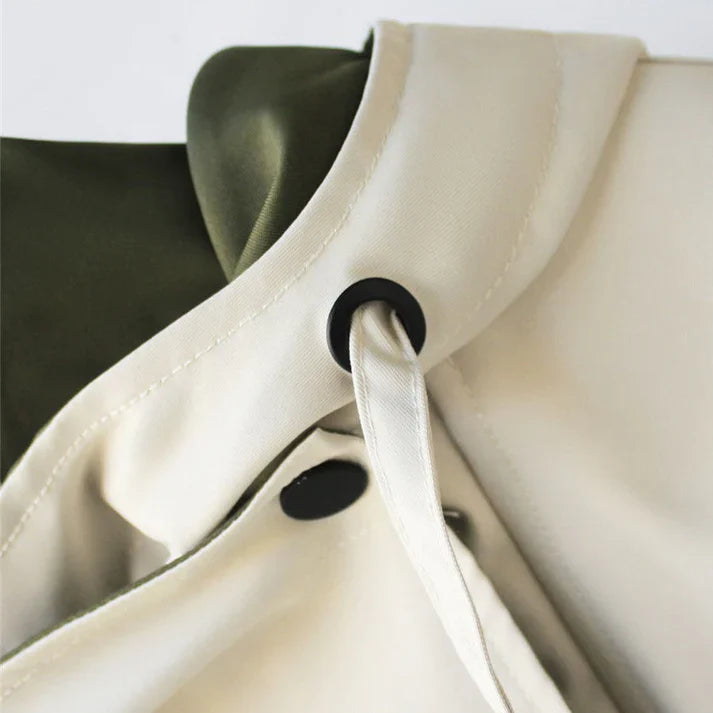 Women's mid-length casual workwear windbreaker jacket