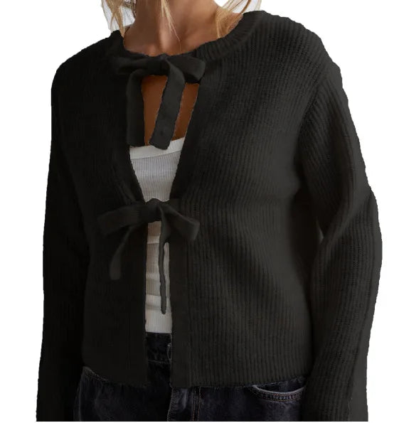Women’s loose lace-up cardigan