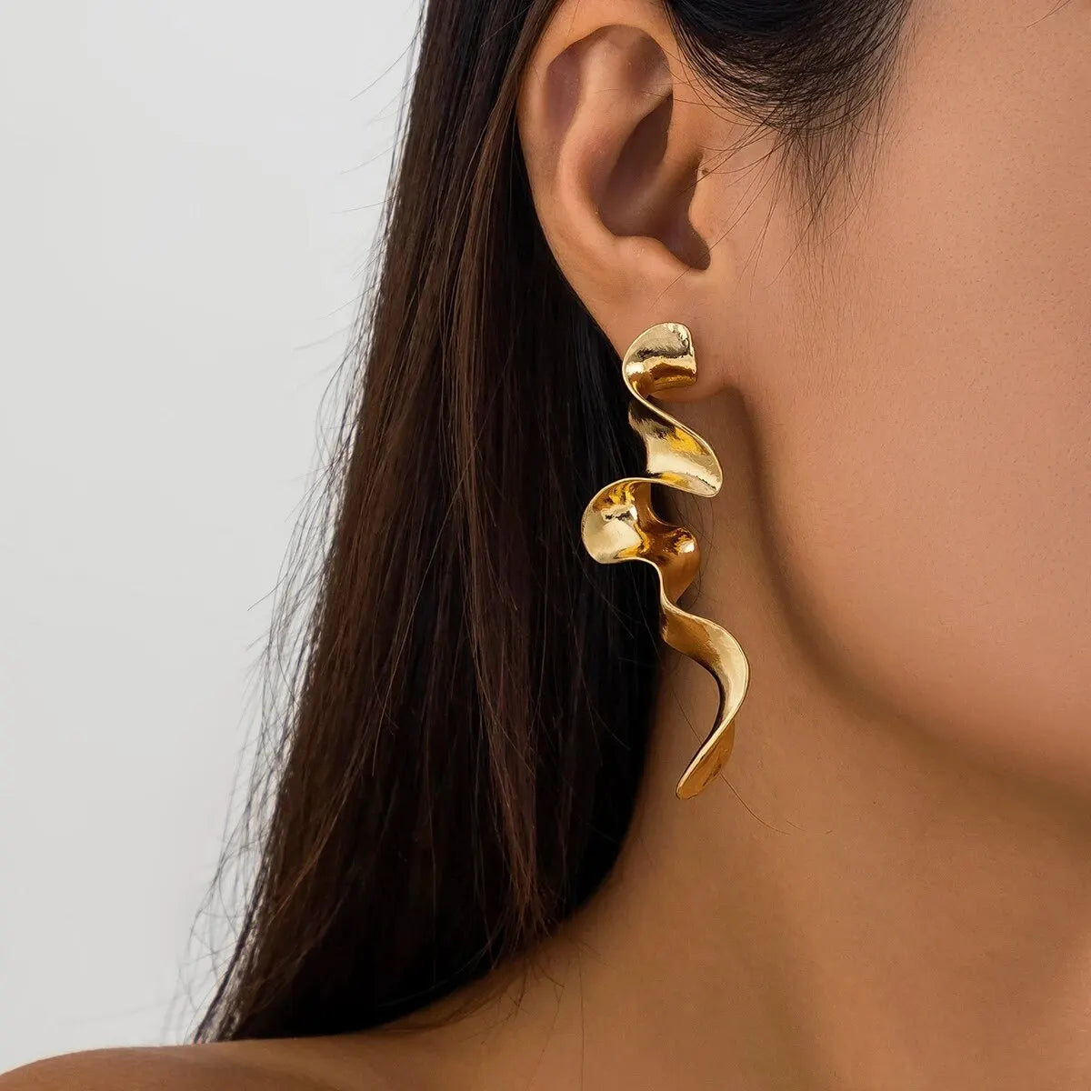 Statement Spiral Drop Earrings