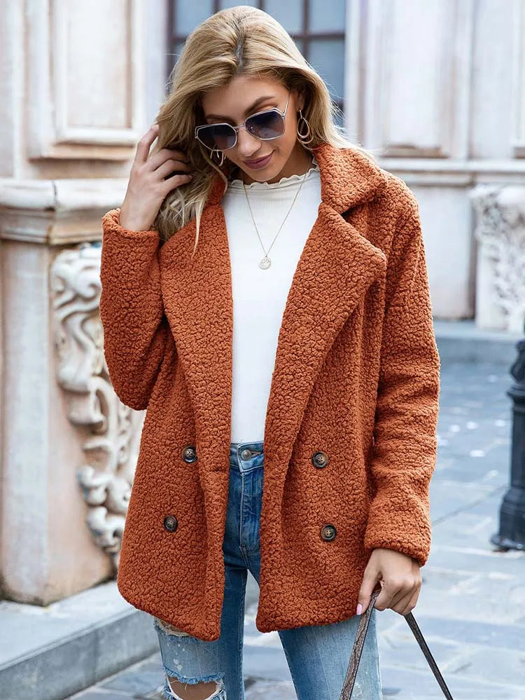 Women's oversized teddy coat