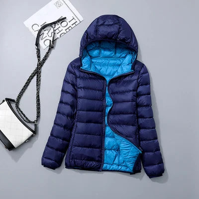 Men’s Puffer Jacket - Quilted Hooded Design - Lightweight Insulated - Zip Closure