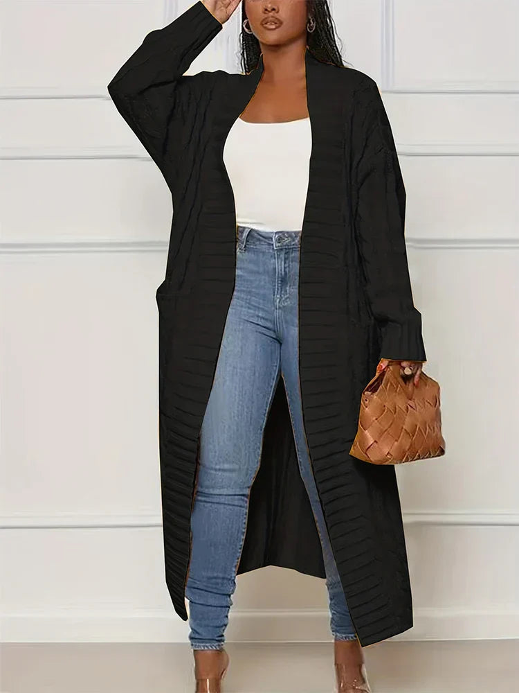 Women's knitted open cardigan