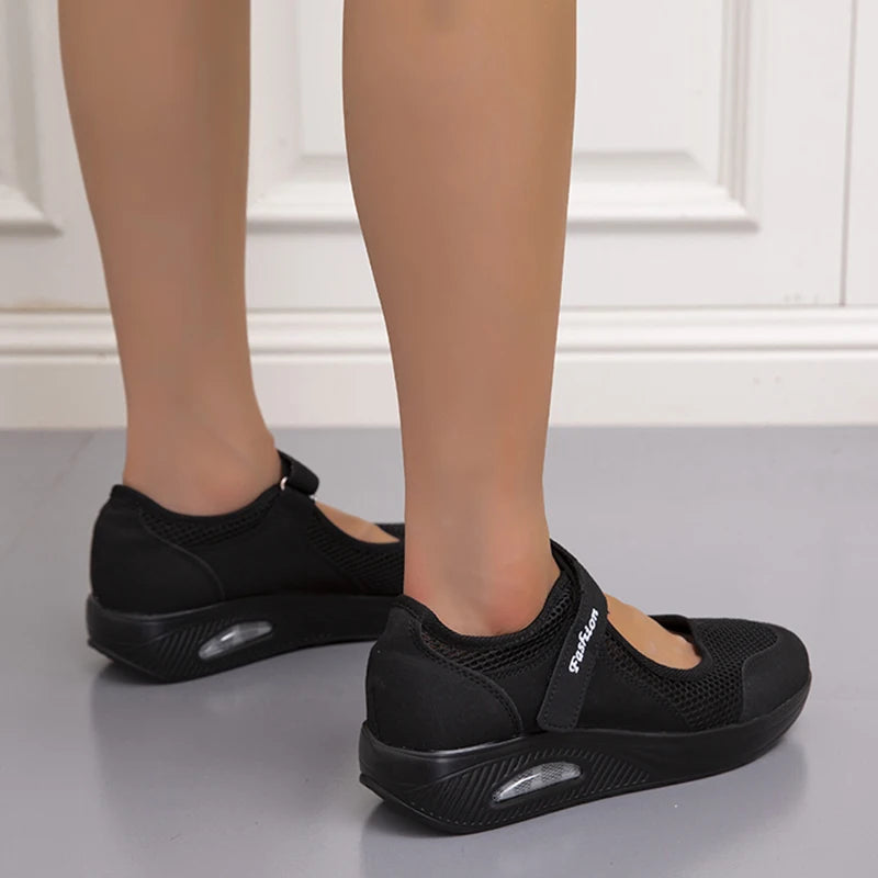 Breathable Mesh Cushioned Mary Jane Shoes