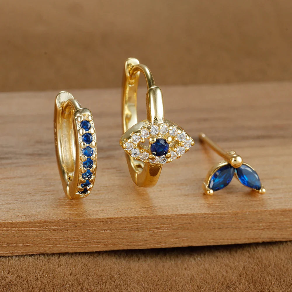Dangle Gemstone Accent Hoop Earrings