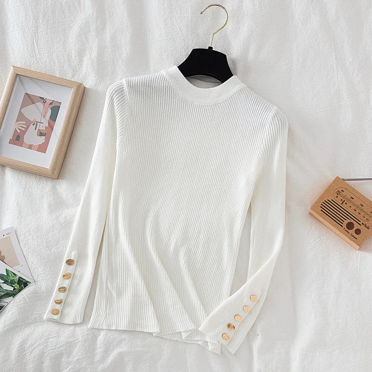 Women's knit turtleneck pullover autumn winter sweater