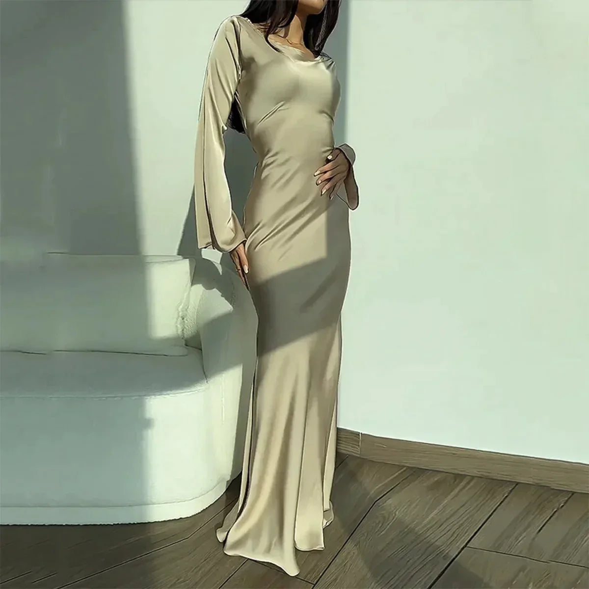 Elegant Long Sleeve Maxi Dress