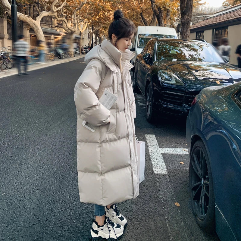 Women's winter mid-length puffer jacket