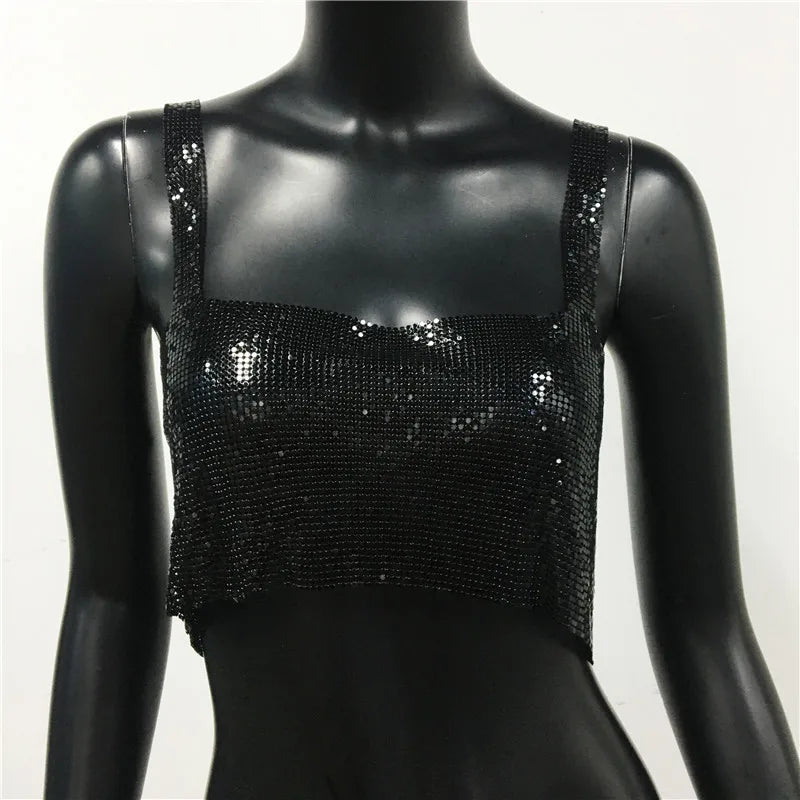 Stylish see-through camisole cropped top for women