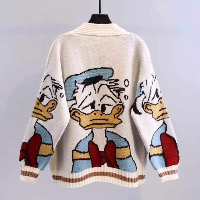 Women's retro character jacquard sweater