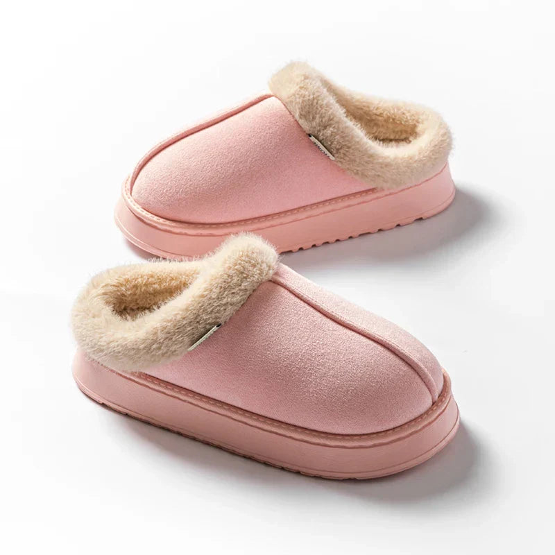 Olivia Comfort Fit Mule Slippers | Slip-On Fur Trim Mule Slippers