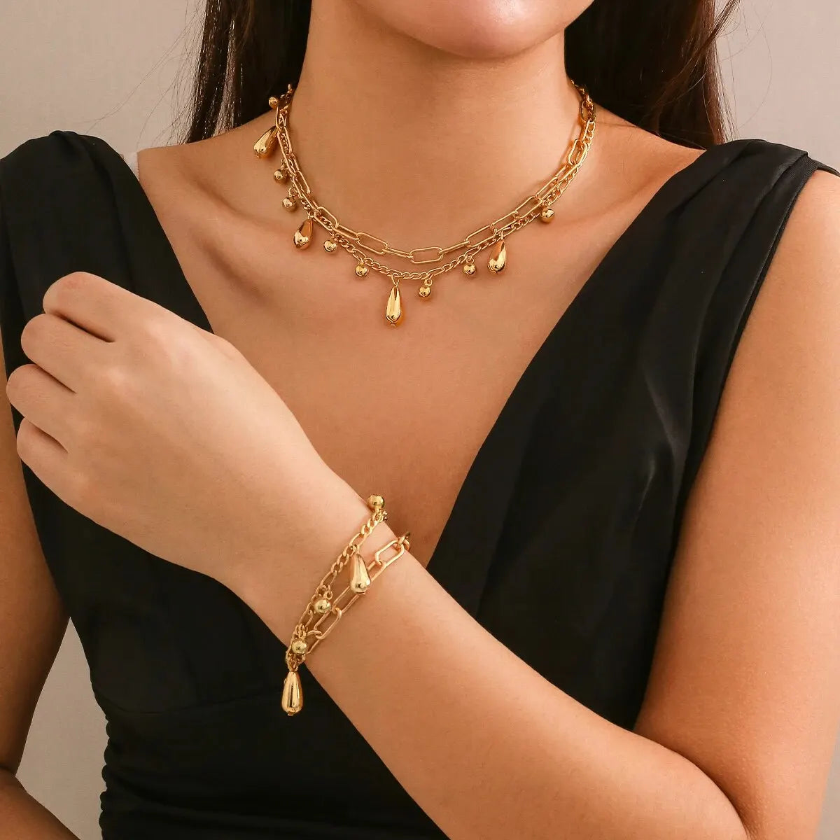 Multilayer Tassel Water Drop Necklace