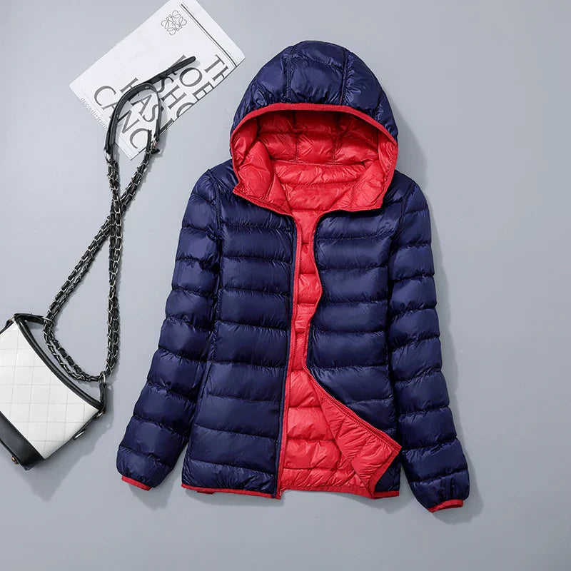 Men’s Puffer Jacket - Quilted Hooded Design - Lightweight Insulated - Zip Closure