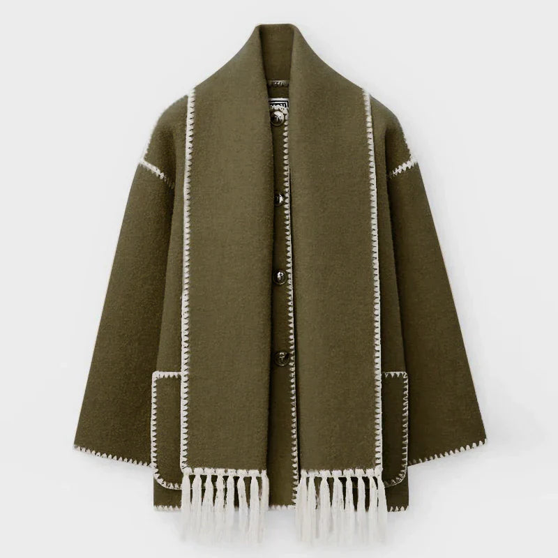 Scarf Collar Winter Coat