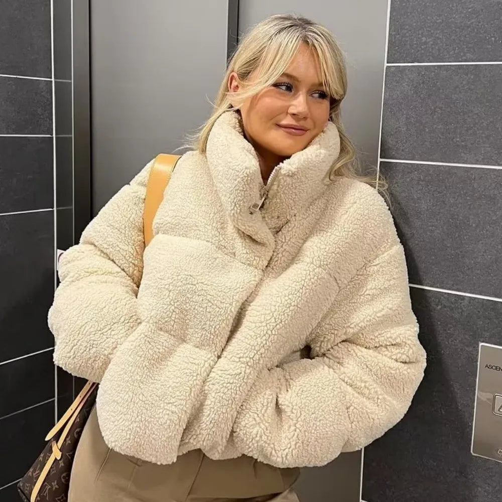 Short cozy coat for women