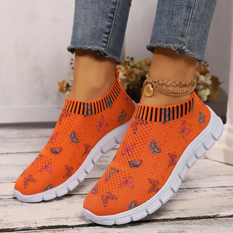 Breathable Lightweight Knit Slip-On Sneakers