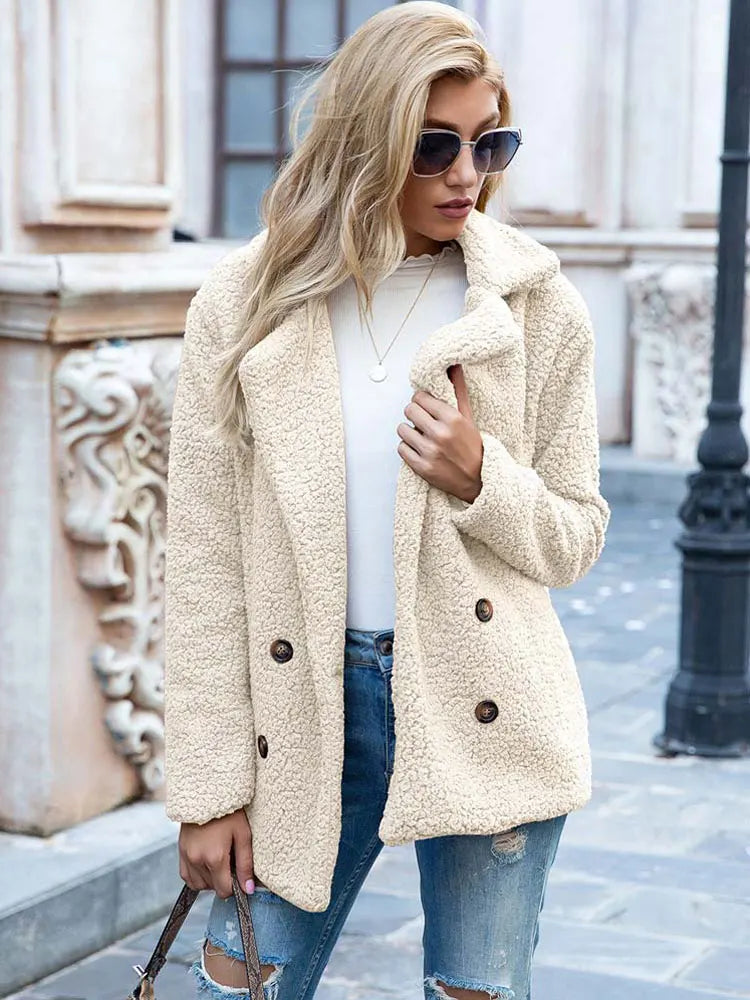 Women's oversized teddy coat