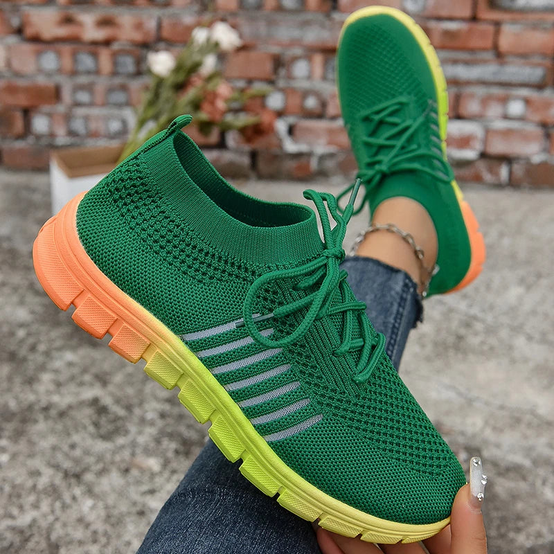 Breathable Knit Cushioned Athletic Sneakers
